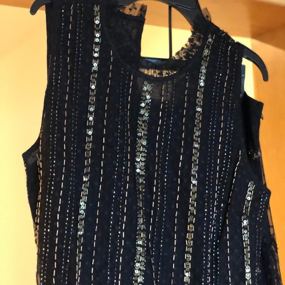 Brand New Gorgeous Let Me Be 2-Piece Beaded Black Tank and Skirt Set - Picture 7 of 16